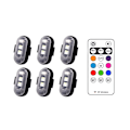 Miniatyrbillede 2 af 5: 6 stk Motorcykel LED Advarselslys Universal Mini Signal Lys Drone Med Controller Blinklys 8