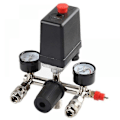 Miniatyrbillede 1 af 5: Trykregulator med trykføler til kompressor Trykføler med 2 display