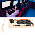 Miniatyrbild 4 av 5: SBSGV Gaming Tangentbord USB 94 Tangenter LED Bakgrundsbelyst Ergonomisk Fällbara Fötter Multimedia Tangenter Trådbundet Tangentbord för Stationär Dator Laptop Bee Version