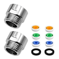 Miniatyrbilde 1 av 5: Flow Restrictor Dusj Vannsparer for Dusj, 2 Stykker Vannstrømbegrenser Sett D, Opptil 70% Vannbesparelse