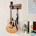 Miniatyrbild 4 av 5: Gitarrväggfäste Gitarrhållare Väggmonterad Konsol Hängare Gitarr Trä Hängande med Plockhållare och