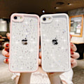 Miniatyrbild 3 av 5: Kompatibel med iPhone 7/8/SE 2020/SE 2022 Skal för Tjejer, Mjukt Slim Fit Fullständigt Skyddande Sött Klart Glittrigt Bling Stjärn-skal - Rosa