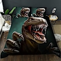 Miniatyrbild 1 av 5: Dinosaurie sängkläder dubbel pojke Täcke Örngott Tonåring Vuxen Rum dinosaurie dekor Sängkläder set med Två Örngott Full Storlek (Inget Täcke) Grön-mörk Twin 7