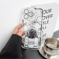 Miniatyrbillede 3 af 5: til iPhone 14 Pro Max Sødt Gennemsigtigt Cover, Cool Tegneserie Astronaut Rum Planet Design Stilfuld Blød TPU Bumper (Drømme Sort, iPhone 14 Pro Max)