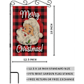 Miniatyrbillede 2 af 5: Glædelig Jul Haveflag Dobbeltsidet Polyester Julemand Rød Sort Buffalo Plaid Tartan Ternet Hus
