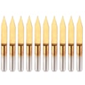 Miniatyrbilde 1 av 5: 10 stk. 30 graders 0,1 mm spiss titanbelagt flat bunn karbid PCB graveringsbits V-formet ruter kutt