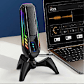 Miniatyrbillede 2 af 5: NY HK4 RGB Gaming Mikrofon Professionel Live Streaming Kondensator Desktop USB Støjreducerende Po