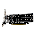 Pikkukuva 4 / 5: PCIE 4.0 Kaksi Levyä PCIeX16 - M.2 M-Key NVME SSD Laajennuskortti, Tukee 4 NVMe M.2 M Key 2280 SSD -levyä