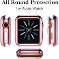 Miniatyrbilde 4 av 5: 3-pakning Kompatibel med Apple Watch-deksel 42 mm, Myk HD Høyfølsomhetsskjermbeskytter med TPU Rundt Omkring Anti-Fall Beskyttelsesdeksel for iWatch