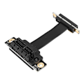Pikkukuva 2 / 5: PCIE X1 Nouseuttajakaapeli Kaksois 90 Asteen Oikea Kulma PCIe 3.0 x1 - x1 Jatkokaapeli 8Gbps PCI Express 1x Nouseuttajakortti - 5CM