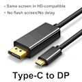 Pikkukuva 2 / 5: 1,8 m Type-C - DP/HDMI-yhteensopiva kaapeli, tukee 4K@60Hz korkeaa resoluutiota, musta PVC USB 3.1 DisplayPort-muuntimen sovitinkaapeli tietokoneen lisävaruste