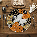 Pikkukuva 2 / 5: Jack-O-Lantern Halloween pyöreät tabletit, 4 kpl, 35,5 cm syksyn pyöreät pöytätabletit