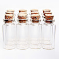 Miniatyrbilde 2 av 5: Mini Glassflasker med Korkpropper - 20 stk for Bryllup og Kreative Prosjekter
