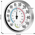 Miniatyrbild 1 av 4: WJTG Utomhustermometer 30 cm Stora siffror - Trådlös utomhustermometer 2 i 1 Hygrometertermometer, vägghygrometertermometerJ