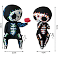Miniatyrbillede 4 af 4: WJTG Sukkerkranie Par Statue Sukkerkranie Resin Sød Kranie Statue - Halloween Kranie Resin StatueJ
