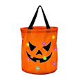 Miniatyrbilde 2 av 5: 2 stk. LED-lys Halloween godtepose sammenleggbare spøkelsesposer multifunksjonell gjenbrukbar Halloween-bøtte for barn