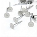 Miniatyrbilde 3 av 5: 200 stk Øredobber Stud Ørepinner 6mm Pads & Mutter Bakstykker Sølvfarget Kirurgisk Stål DIY Ny