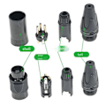 Miniatyrbilde 5 av 5: 3-pins Vanntett XLR Mikrofon Audio Plugg XLR Balansert Hode Hunn Gjenget Hode, A