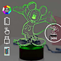Miniatyrbilde 4 av 5: SBSG Mikke Mus Minnie Mus 3D Nattlys 16 Fargeskiftende Auto-Flash LED Skrivebordslampe Leker