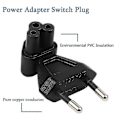 Miniatyrbild 5 av 5: 2-polig EU hane till IEC 320 C5 hona AC-adapter 2,5A säkring, EU industriell strömomvandlare