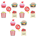 Miniatyrbillede 2 af 3: 15 stk. Kreative Popcorn Kage Burger Tomater Pose Lollipop Køleskabsmagneter Sæt