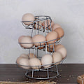 Miniatyrbilde 1 av 2: Spiral egg rack hjem jern multi-purpose egg bærbar hengende kurv egg oppbevaring