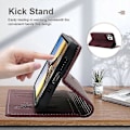 Miniatyrbillede 2 af 5: Etui til iPhone 13 Pro Etui med kortholder rød PU læder etui Wallet Flip til Apple iPhone 6.1 tommer