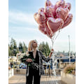 Miniatyrbilde 3 av 5: 10 stk. Roségullfolie Hjerteformede Ballonger 18 Tommer Hjerte Mylar Ballonger Til Babyshower Bryllup Valentinsdag Dekorasjoner Kjærlighetsballonger Festdekorasjoner