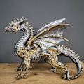 Miniatyrbillede 3 af 5: Steampunk Dragefigur Gotisk Bronze Finish Mytisk Statue 23 cm Lang