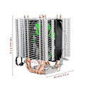 Miniatyrbild 4 av 5: 4 Värmerör CPU Fläkt Radiator Kylare Kylfläns För Intel LGA 1155/1156/1366 (Grönt Ljus) YEMMA