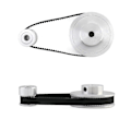 Miniatyrbillede 3 af 5: 2 GT2 Synkrone Hjul Sæt til 3D Printer, 20 & 60 Tænder Boring 5 mm Aluminium Tandremsskive og Længde 200 mm Bredde 6 mm Rem