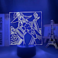 Miniatyrbilde 1 av 5: 3D LED Lampe Anime Fire Force Maki Oze For Soverom Dekorativ Nattlampe Bursdagsgave Romlampe Akryl LED Nattlys
