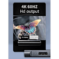 Miniatyrbillede 5 af 5: 3-i-1 Dockingstation 480Mbps 4K@60Hz PD 60W Stor DP DisplayPort+USB-C USB2.0 Mini Hub Adapter
