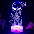 Miniatyrbilde 1 av 2: SBSG 3D Nattlamper, 3D Optisk Illusjon LED Lamper med Fjernkontroll & RGB Farger Friday Night Funkin