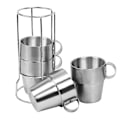 Miniatyrbild 2 av 4: Utomhus icke-magnetisk rostfri stål dubbelväggig mugg 4-delars muggset