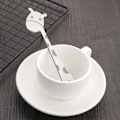 Miniatyrbillede 2 af 5: 4-delt Giraf Frugtkage Dessertgaffel To-tandet Gaffel i Rustfrit Stål