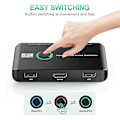 Miniatyrbillede 2 af 5: 4k Kvm Switch Usb-kompatible Switches Til 2 Computere Deler Tastatur Mus Printer Og Skærm, Understøtter 4k@60hz