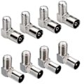 Miniatyrbillede 1 af 5: 8 stk. 90 Graders Type F Hun til PAL Han/Hun Stik, Retvinklet Satellit Antenne RF Koaksial Adaptere