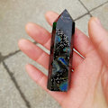 Miniatyrbilde 4 av 5: Månestein Krystall Søyle Naturlig Labradoritt Kvarts Obelisk Krystall Søyle Tryllestav Helbredende Stein Hjem Banmo