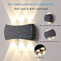 Miniatyrbilde 4 av 5: 6w Innendørs LED Vegglampe, Utendørs Vegglampe IP65 Vanntett 1200lm, Moderne Aluminium Vegglampe 3000k Varm Hvit Svart