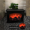 Miniatyrbild 5 av 5: Elektrisk Eldstad Lykta Led Flamma Logg Effekt Rektangel Eldstad Lykta För Heminredning Inomhus