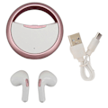 Pikkukuva 1 / 5: Langattomat Bluetooth 5.0 -nappikuulokkeet, joissa on melunvaimennus, stereokuulokkeet, metalliset 360 astetta kääntyvät kuulokkeet musiikin kuunteluun, pelaamiseen ja puheluihin, pinkki