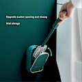 Miniatyrbillede 5 af 5: 1 Sæt Toiletbørste Slagfri Ridsefri Silikon Nem Rengøring Væghængt Badeværelsesbørste med Holder Husholdningsartikler