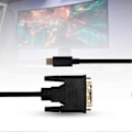 Miniatyrbild 4 av 4: 1,8 m Portabel 4K Högupplöst Typ-C till DVI Adapterkabel Omvandlare Sladd för Dator