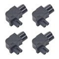 Miniatyrbillede 5 af 5: 4 stk. IEC320 C6 til IEC320 C7 Strømadapter Højre Vinkel IEC320 C6 til C7 90 Graders Højresving Strømadapter 250V 2500W