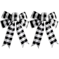 Miniatyrbillede 1 af 5: 2 stk Buffalo Plaid Bøjle Halloween Thanksgiving Til Juletræ Håndværk DIY Dekoration (Sort Og Hvid)