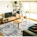 Miniatyrbild 4 av 4: Supermjuk fluffig plyschmatta 80 x 120 cm för vardagsrum barnrum lekrum grå 80 x 120 cm