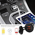 Miniatyrbilde 1 av 5: 12V 36W Hurtiglading 3.0 Dobbel USB Billader USB Rask Lader Med Bryter For Båt Motorsykkel Lastebil