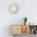Miniatyrbillede 4 af 4: Boho Vægmøbel Spejlramme Tapet Håndlavet Vævet Makrame Baggrund Vægmøbel Tapet Til Hjemmet