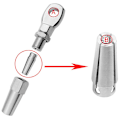 Miniatyrbillede 5 af 5: 2 stk. 316 Rustfrit Stål Swageless Øje Terminal Tråd Kabeltov DIY Tilbehør Rigging Hardware Balust
